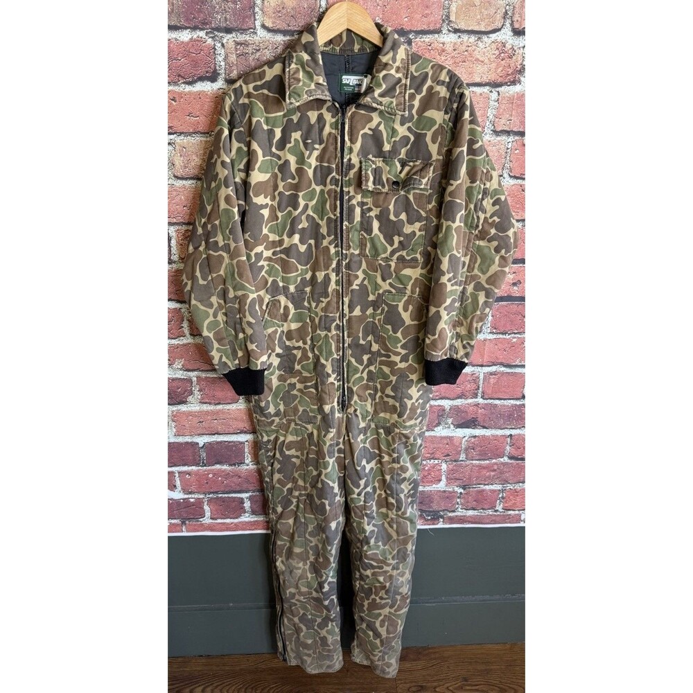 Vintage SAFTBAK Lightweight Coveralls Duck Camouflage Camo Hunting Mens M